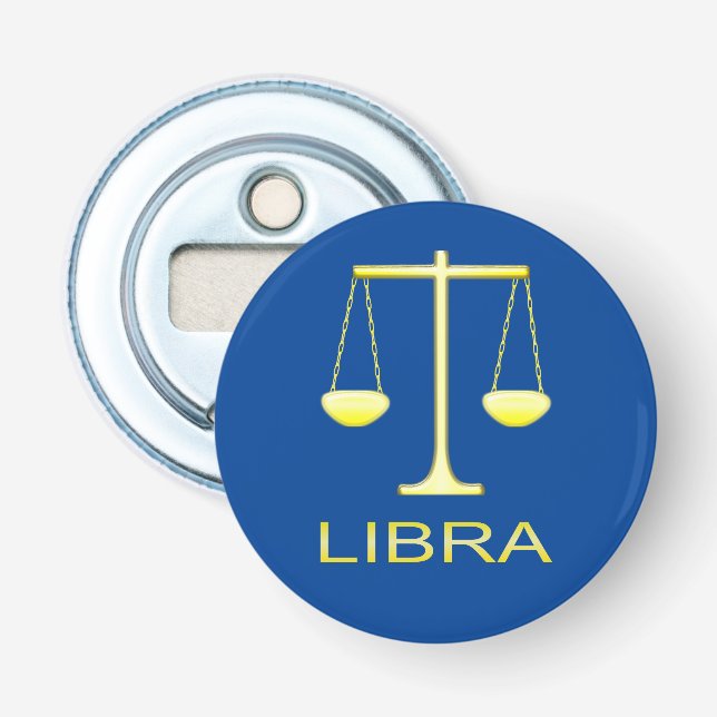Décapsuleur Panneau étoile Balance dorée de Libra (Devant)
