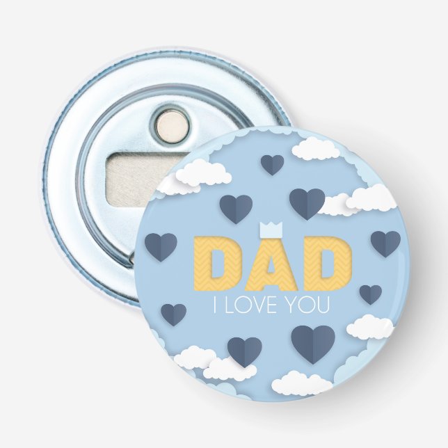 Décapsuleur Papa, je t'aime, fête des pères cadeau (Devant)