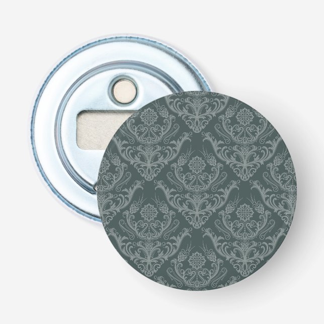 Décapsuleur Papier peint floral vert de luxe de damassé (Devant)