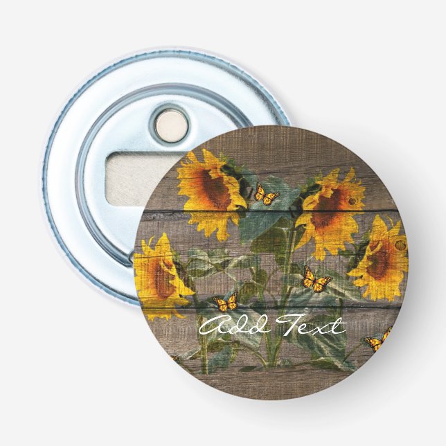 Décapsuleur Papillons de tournesol rustique Barre (Devant)