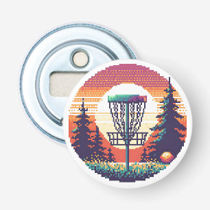 Décapsuleur Parcours de golf sur disque en Pixel Art