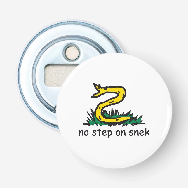 Décapsuleur Pas de pas sur les mèmes de snek parodie de Gadsde (Devant)