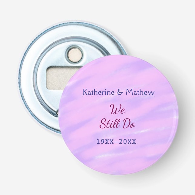 Décapsuleur Pastel rose violet Vow renouvellement anniversaire (Devant)