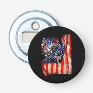 Décapsuleur Pêche drapeau américain Vintage USA Bass pêcheur