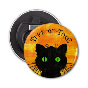 Décapsuleur Peek-A-Boo Chat noir Orange Trick-or-Treat