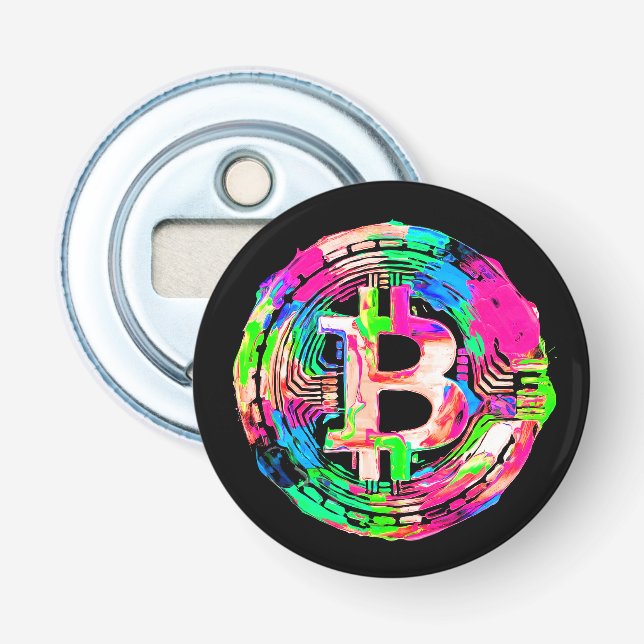 Décapsuleur Peinture à l'huile "Bitcoin Cypherpunk" (Devant)