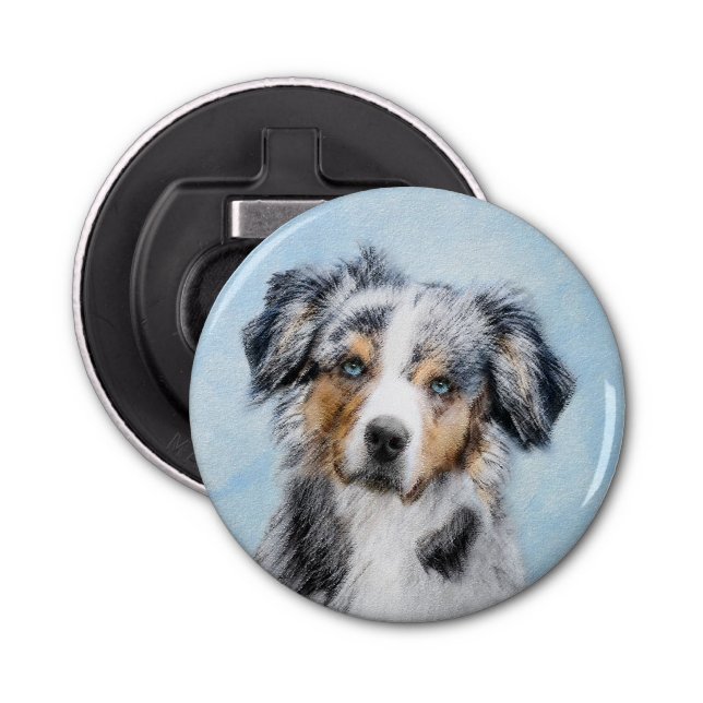 Décapsuleur Peinture de berger américaine miniature - Chien Ar (Devant)