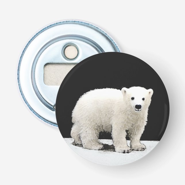 Décapsuleur Peinture de l'ours polaire - Art original de la fa (Devant)