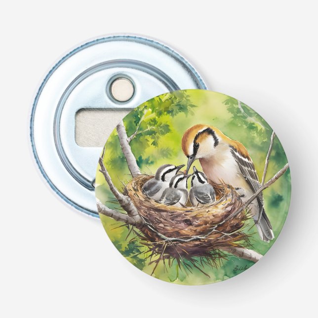Décapsuleur Peinture de nid d'oiseau doux (Devant)