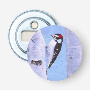 Décapsuleur Peinture Downy Woodpecker - Art original pour oise