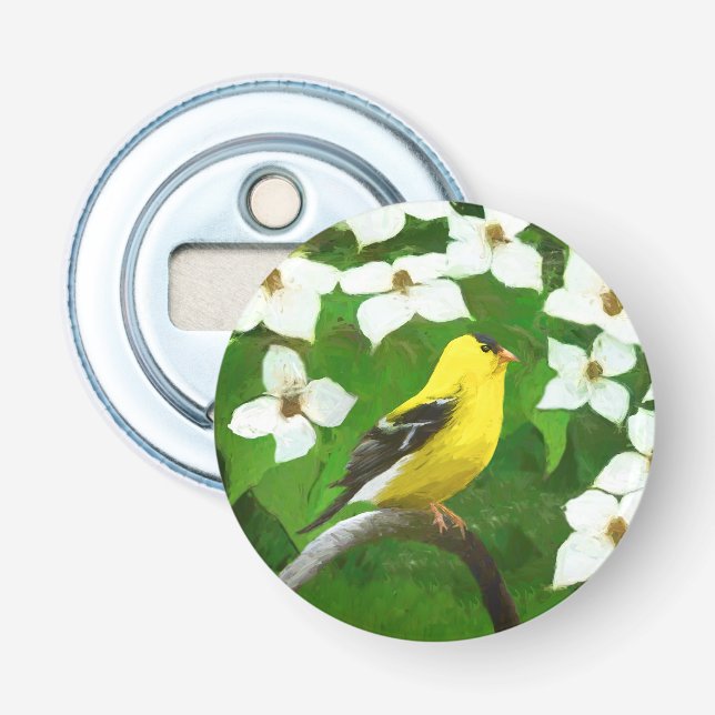 Décapsuleur Peinture Goldfinch - Cute Original Chien Art (Devant)