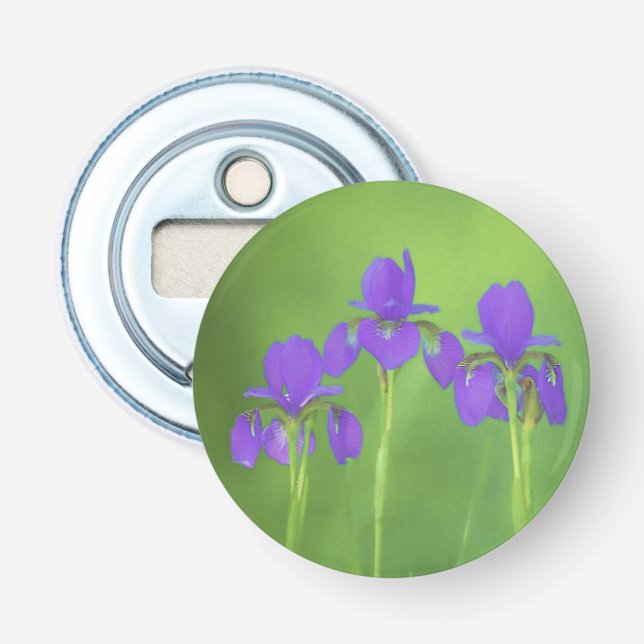 Décapsuleur Peinture Iris Violet - Art Fleur Originale (Devant)