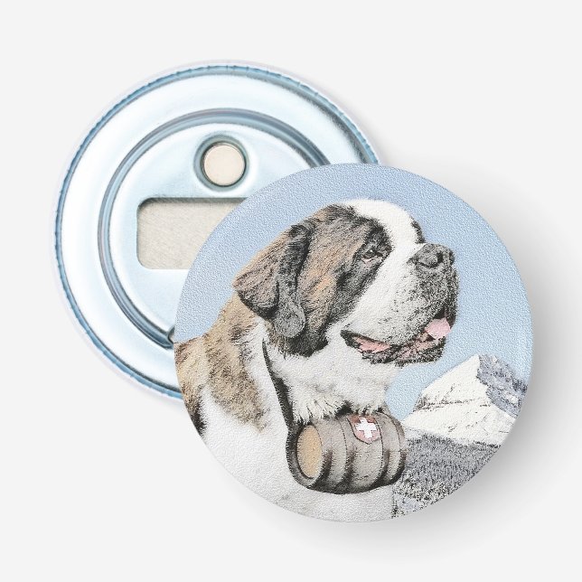 Décapsuleur Peinture Saint Bernard - Cute Original Chien Art (Devant)