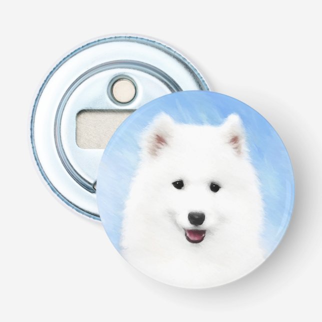 Décapsuleur Peinture Samoyed Puppy - Jolie Art Original Chien (Devant)