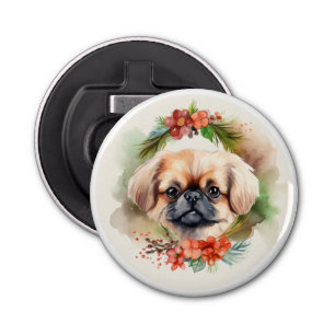 Décapsuleur Pekingese Christmas Wreath Festive Pup
