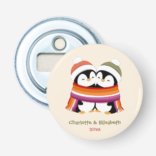 Décapsuleur Père Noël lesbiens personnalisés Cozy Penguins