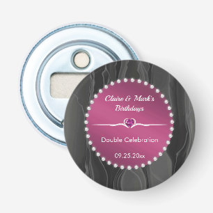 Décapsuleur Perles de soie noires d'anniversaire conjoint Rubi