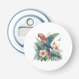 Décapsuleur Perroquet avec fleurs