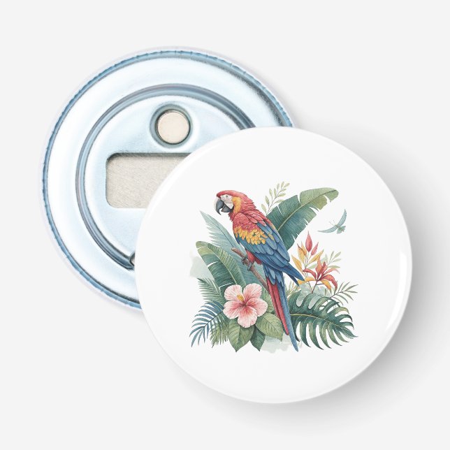 Décapsuleur Perroquet avec fleurs (Devant)