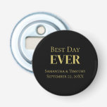 Décapsuleur Personnalisé Black Gold Meilleur jour jamais Maria<br><div class="desc">Personnalisez ces Best Day Chaque Mariage Black Gold Magnet favorise. Disponible en rond et carré et en trois tailles différentes. Idéal pour la réception de mariage,  la fête du célibataire,  la fête de la bachelorette,  les douches nuptiales et le dîner de répétition.</div>