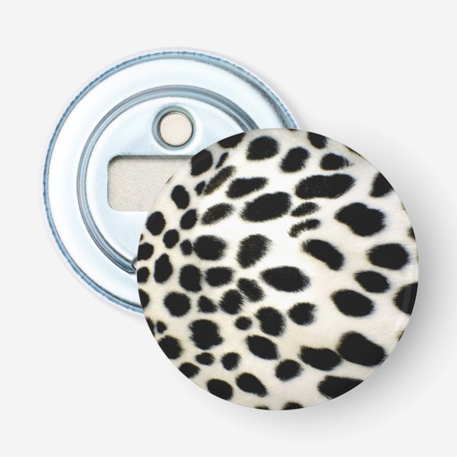 Décapsuleur Personnaliser fourrure dalmate Texture noir et bla (Devant)