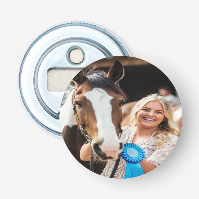Décapsuleur Personnaliser la photo du cheval de concours de bé (Devant)