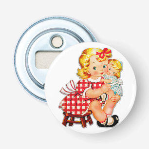 Décapsuleur Petite fille rétro vintage poupée enfant