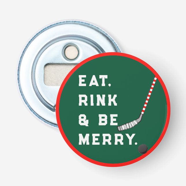 Décapsuleur Petits cadeaux de Noël pour les amateurs de hockey (Devant)