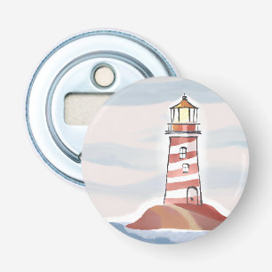 Décapsuleur Phare Classique   Aquarelle d'eau côtière océaniqu