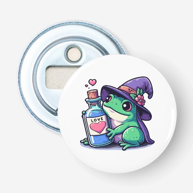 Décapsuleur philtre d'amour kawaii sorcier (Devant)