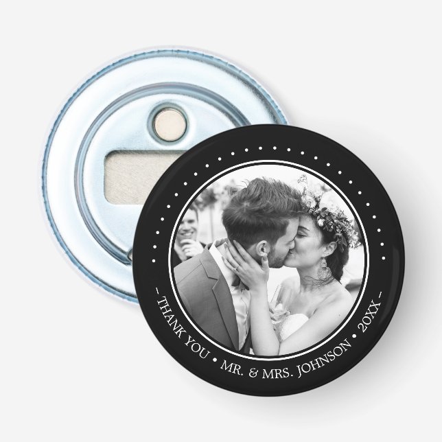 Décapsuleur Photo de remerciement de mariage moderne (Devant)