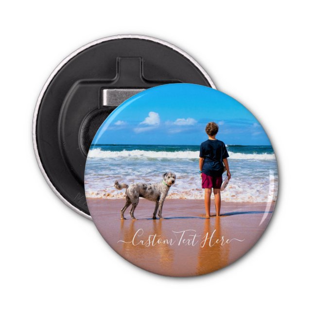 Décapsuleur Photo et texte personnalisés - Votre design - Avec (Devant)