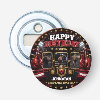 Décapsuleur Photo personnalisée de boxe anniversaire champion
