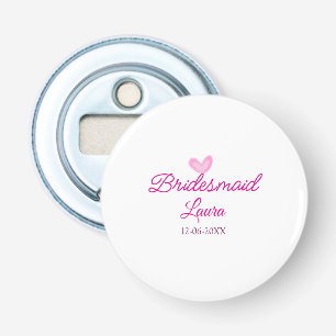 Décapsuleur PINK coeur minimal ajouter nom bridesmaid année ca