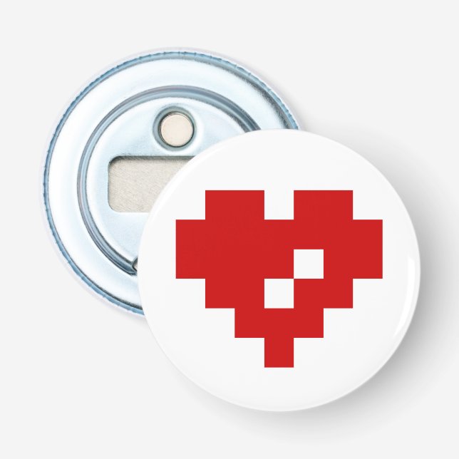 Décapsuleur Pixel Coeur 8 bits Amour (Devant)