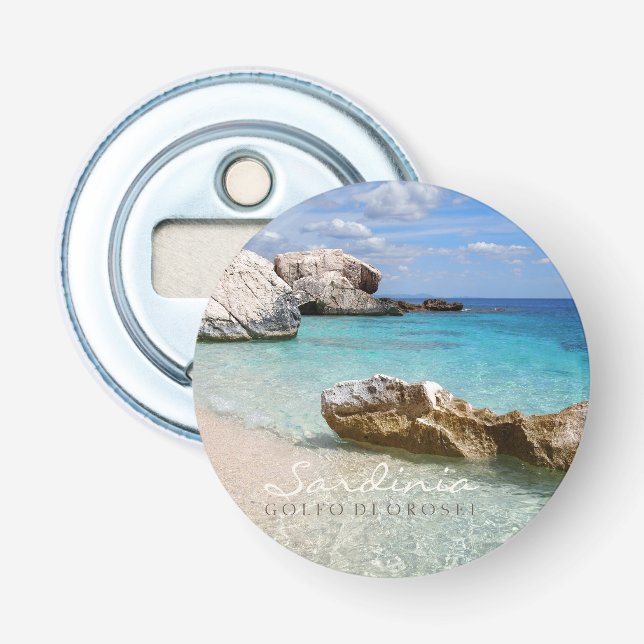 Décapsuleur plage de Cala Mariolu, texte Sardaigne (Devant)