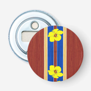 Décapsuleur Planche de surf jaune en bois de faux de ketmie