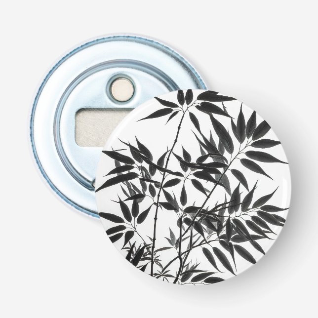Décapsuleur Plante en bambou noir et blanc (Devant)