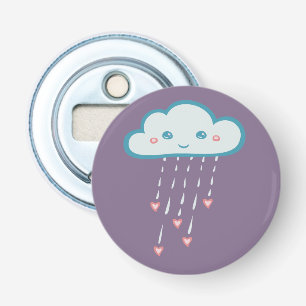 Décapsuleur Pluie bleue joyeuse Nuage Plein de Coeurs roses