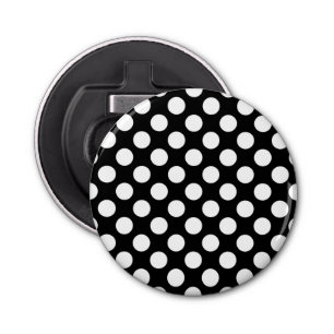 Décapsuleur Pois noirs et blancs, Motif Polka