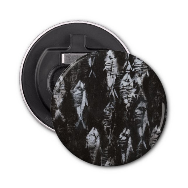 Décapsuleur Poisson blanc fossile sur Arrière - plan noir (Devant)