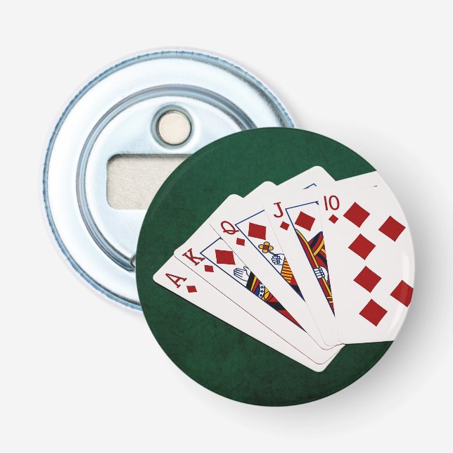Décapsuleur Poker Hands - Brosse Royale - Costume Diamants (Devant)