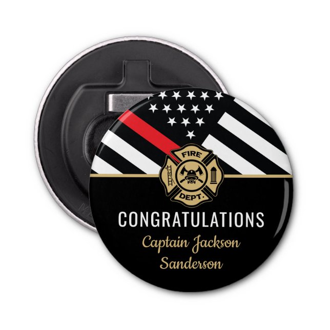 Décapsuleur Pompier Retraite Ligne Rouge Flag Flaman (Devant)