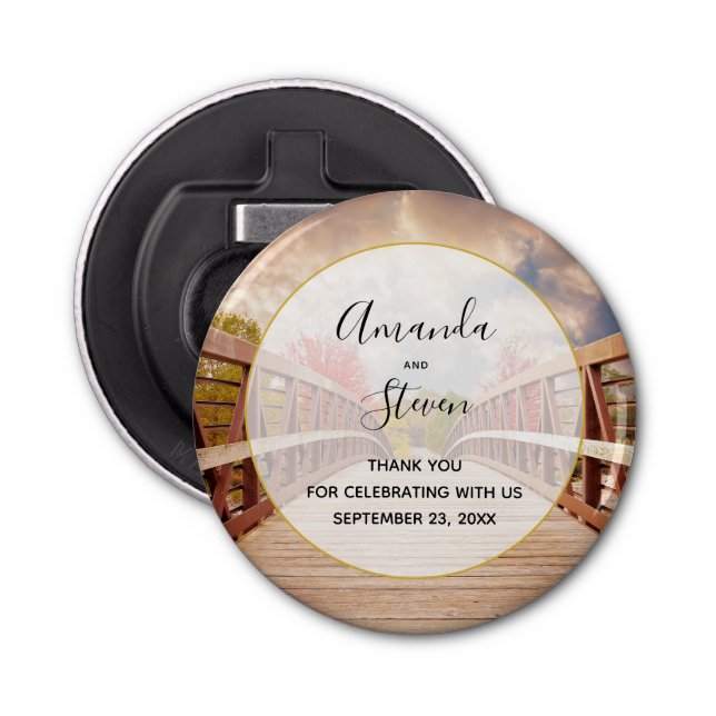 Décapsuleur Pont rustique en bois dans le Mariage campagnard M (Devant)