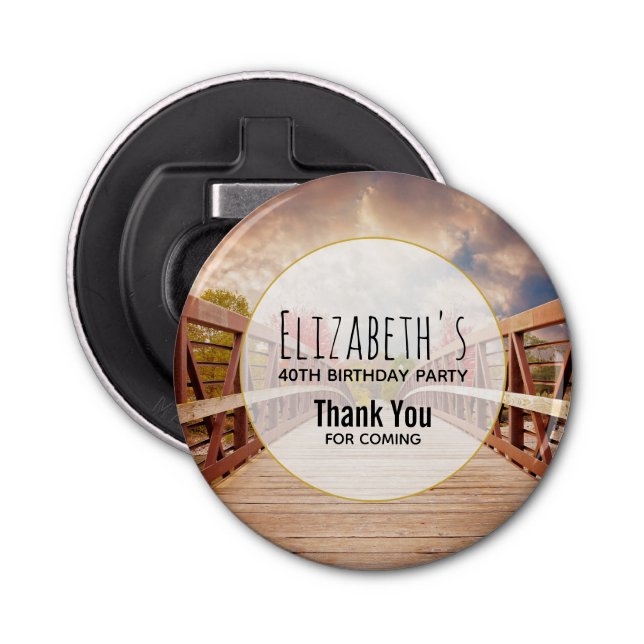 Décapsuleur Pont rustique en bois dans le pays Anniversaire (Devant)