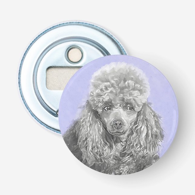 Décapsuleur Poodé Jouet miniature Argent gris bleu Chien Art (Devant)