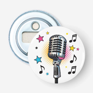 Décapsuleur Pop microphone with colorful stars and music notes
