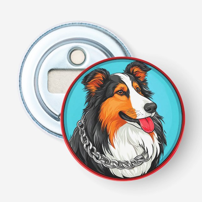 Décapsuleur Portrait de chien dans un style artistique orné (Devant)