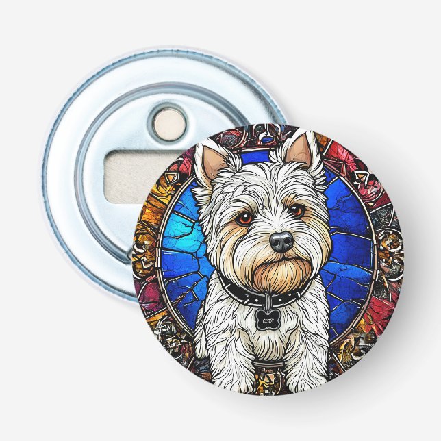 Décapsuleur Portrait de chien Terrier Blanc (Devant)