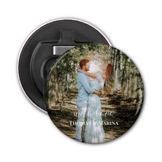 Décapsuleur Portrait Mariage personnalisé Calligraphie moderne (Devant)